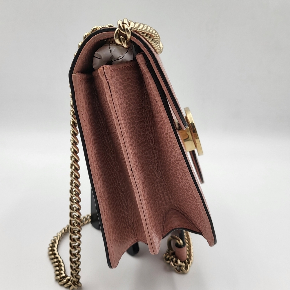 Gucci Interlock GG logo soft Pink Crossbody Bag with Gold Chain - Picture 3 of 15